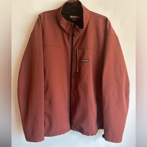 WALLS BRAND MENS SOFT SHELL JACKET RUST BROWN MAROON MOCK NECK FULL ZIP SIZE 3XL
